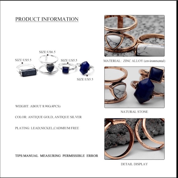 💙 four piece ring set - Picture 3 of 5